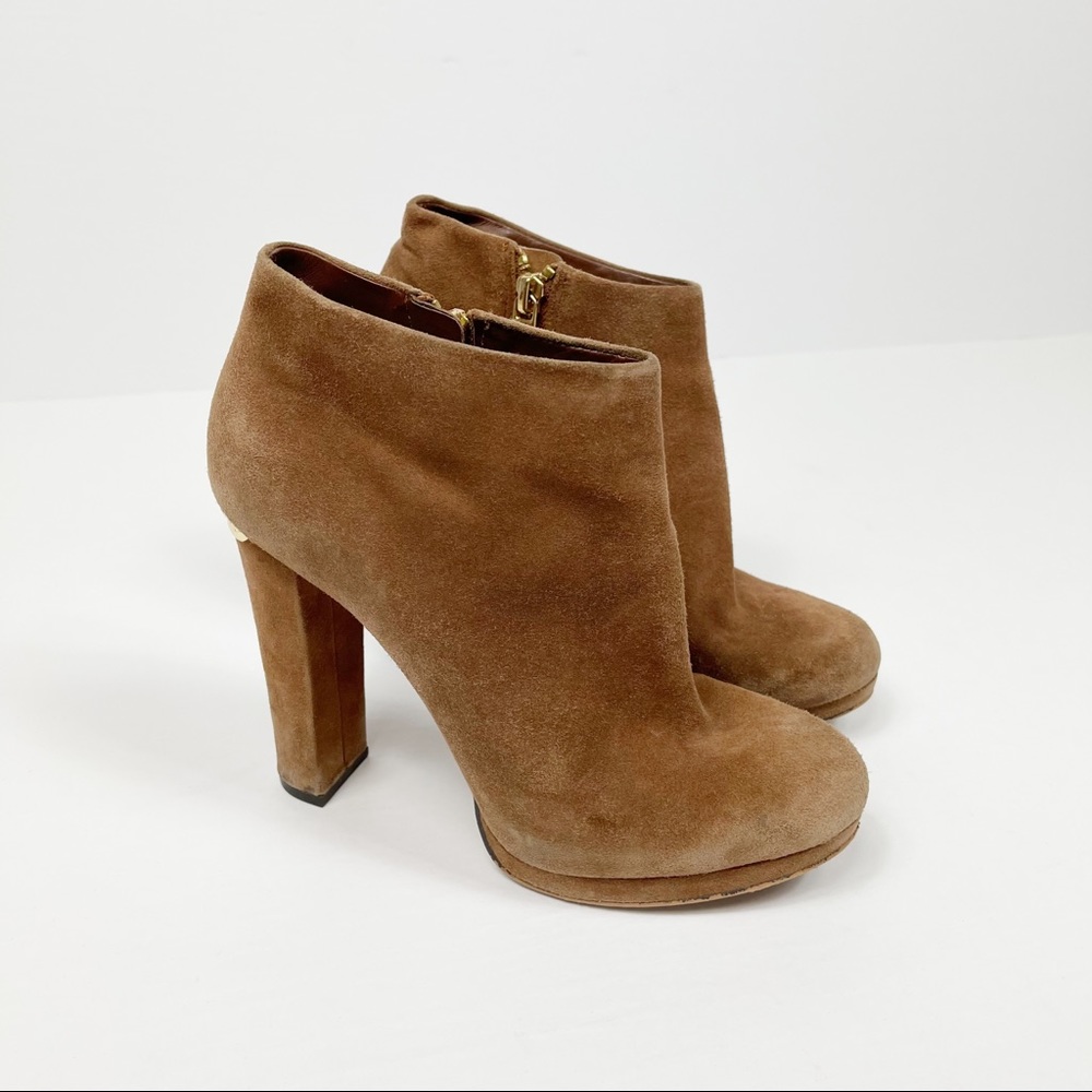 Michael Kors Haven Brown Cognac Suede Bootie 6.5 - Picture 2 of 9